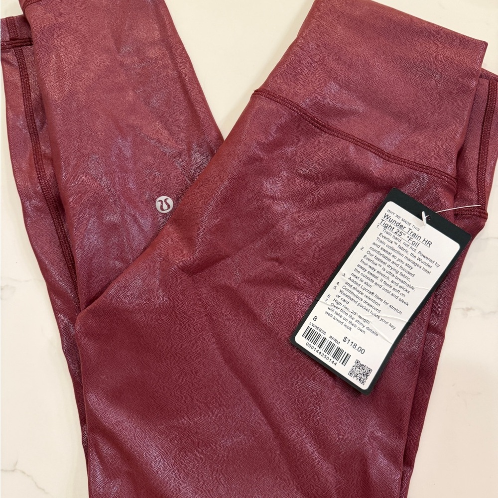 Lululemon Shimmering Maroon Leggings
